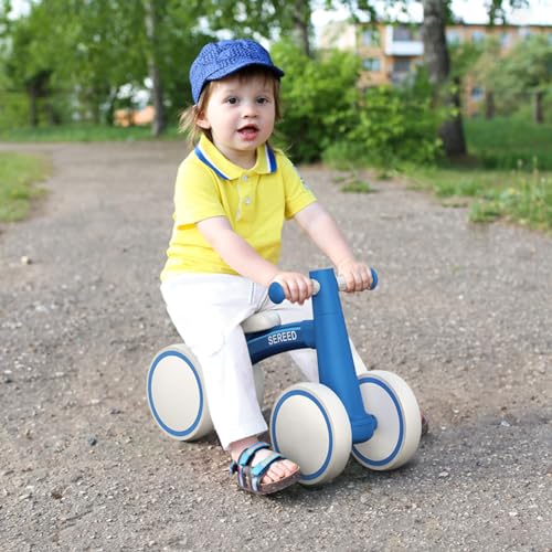 SEREED Baby Balance Bike for 1 Year Old Boys Girls 12-24 Month Toddler Balance Bike, 4 Wheels Toddler First Bike, First Birthday Gifts