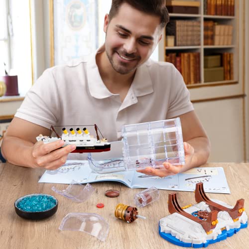 Titanic Ship in a Bottle Creator Expert Building Kit, Collectible Display Model Set, Creative Gift Toy for Adults and Teens Age 14+ (1000 Pieces)