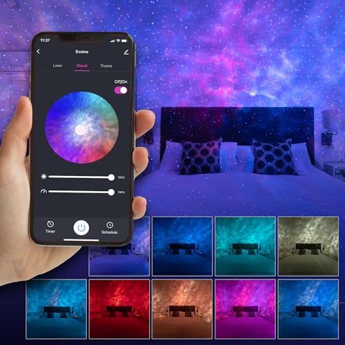 BlissLights Sky Lite Evolve - Star Projector, Galaxy Projector, LED Nebula Lighting, WiFi App, for Meditation, Relaxation, Gaming Room, Home Theater, and Bedroom Night Light Gift (Blue Stars)