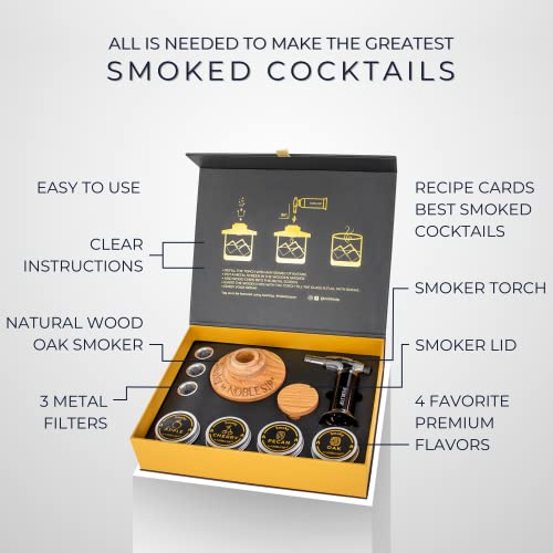 Old Fashioned Smoker Kit - 𝗣𝗥𝗘𝗠𝗜𝗨𝗠 Home Bar Set. All You Need to Smoke Any Cocktail Drink, and Your Favorite Whiskey, Bourbon, or Scotch. Get The Smoky by NOBLESIP