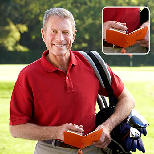 Yexiya Golf Scorecard Book with Golf Pencil Leather Golf Journal Golf Notebook Golf Log Book Pocket Golf Score Book Golf Gifts for Men Golfers, Sports and Outdoor Golf Club Accessories