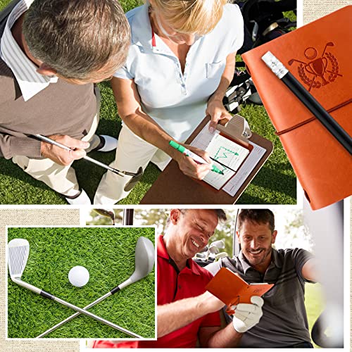Yexiya Golf Scorecard Book with Golf Pencil Leather Golf Journal Golf Notebook Golf Log Book Pocket Golf Score Book Golf Gifts for Men Golfers, Sports and Outdoor Golf Club Accessories