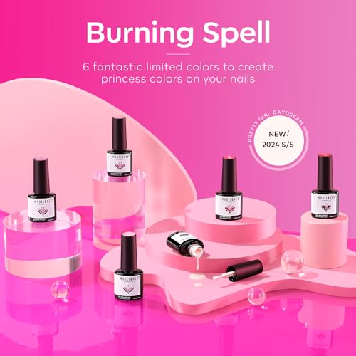 modelones Pink Gel Nail Polish Set 6 Colors, Hot Pink Tones Neon Pink Shades Magenta Light Soft to Dark Nail Art Design for Women Girl LGBT Unisex Nail Lovers Gift Salon DIY Summer Gel Manicure Kit