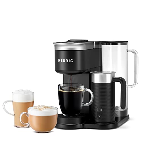 Keurig K-Café SMART Single Serve Coffee Maker with WiFi Compatibility, Latte and Cappuccino Machine with Built-In Frother, 6 Brew Sizes, Compatible with Alexa, Black