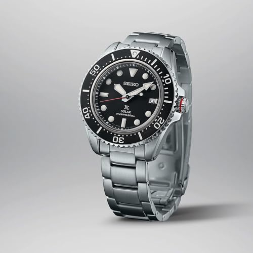 SEIKO SNE589 Watch for Men - Prospex Collection - Stainless Steel Case and Bracelet, Black Dial