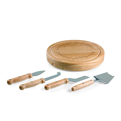 PICNIC TIME Lord of the Rings The One Ring Circo Cheese Board and Knife Set, Charcuterie Board Set, Wood Cutting Board, (Parawood)