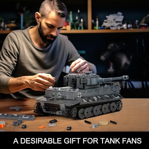 Mould King MOC Tiger Tank Building Blocks Set, Remote APP Control Military Vehicle Construction Block Kits, Adult Collectible Model Tanks Sets, Boy Toys for Birthday Gifts(800 Pieces)