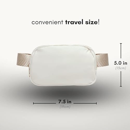 Boutique Belt Bag | Crossbody Fanny Pack for Women Fashionable Cute Mini Everywhere Bum Hip Waist Small Fashion Travel Chest Gold Accessories Adjustable Extended Strap Cream