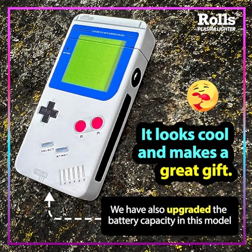 Rolls Electric Lighter - USB Rechargeable Cool Lighters - Retro Gamer Gifts for Men - Windproof Electronic Arc Lighter - Candle Lighter - Unique Gadgets - by Rolls Plasma Lighter (Blue Classic)