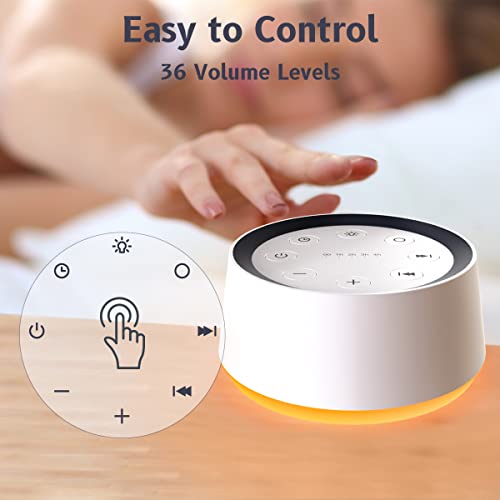 Brown Noise Sound Machine with 30 Soothing Sounds 12 Colors Night Light White Noise Machine for Adults Baby Kids Sleep Machines Memory Function 36 Volume Levels 5 Timers for Home Office Travel