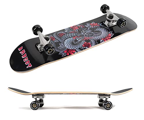 Skateboards for Beginners,31 * 8 inches Complete Skateboards for Kids,Boys,Girls and Adults,7 Layer Maple Wood,Double Kick Deck Concave Standard and Tricks Skateboard