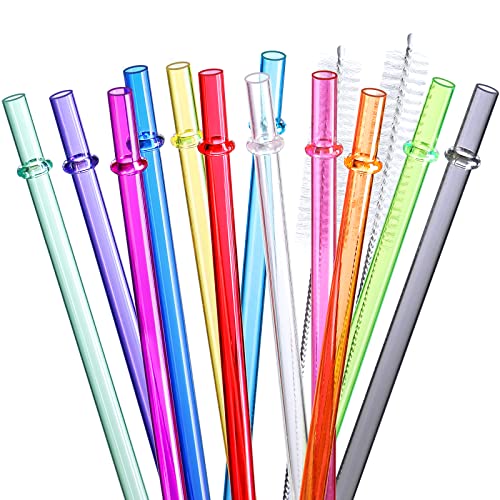 24 PCS, Reusable Straws with 4 Brushes, 10.5" Long Tritan Hard Plastic Straws, 12 Colors Translucent Replacement Drinking for 16OZ-32 OZ Tumblers, Cups, Jars, Stanley, YETI, Starbucks, BPA Free