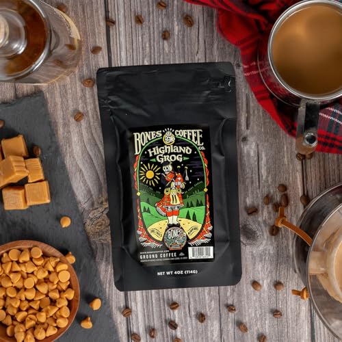 Bones Coffee Company NEW Flavors! Favorite Flavors Sample Pack | 4 oz Pack of 5 Assorted Ground Coffee Beans | Low Acid Medium Roast Gourmet Coffee Beverages (Ground)