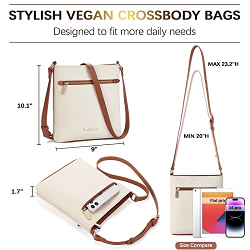 BOSTANTEN Crossbody Bags Purses for Women Trendy Soft Leather Shoulder Handbags with Adjustable Strap Zipper Pocket Medium