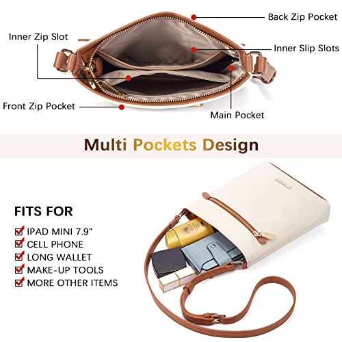 BOSTANTEN Crossbody Bags Purses for Women Trendy Soft Leather Shoulder Handbags with Adjustable Strap Zipper Pocket Medium