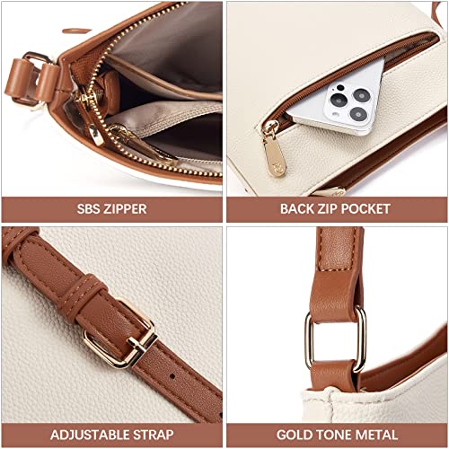 BOSTANTEN Crossbody Bags Purses for Women Trendy Soft Leather Shoulder Handbags with Adjustable Strap Zipper Pocket Medium