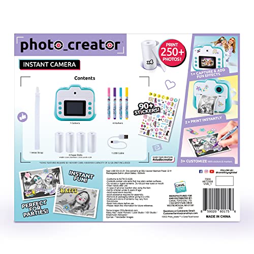 Canal Toys Photo Creator Instant Print Camera – Photo, Selfie and Video – Thermal Paper for 250 Photos – LCD Screen. 8+, Blue