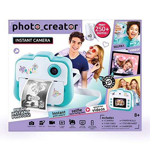 Canal Toys Photo Creator Instant Print Camera – Photo, Selfie and Video – Thermal Paper for 250 Photos – LCD Screen. 8+, Blue