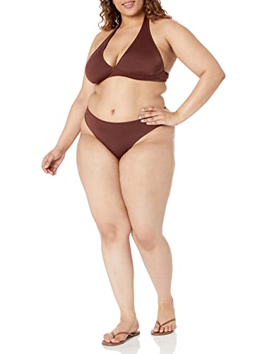 Amazon Essentials Women's Light-Support Tie Halter Bikini Swimsuit Top (Available in Plus Size)