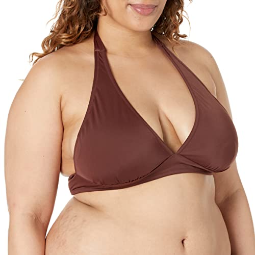 Amazon Essentials Women's Light-Support Tie Halter Bikini Swimsuit Top (Available in Plus Size)