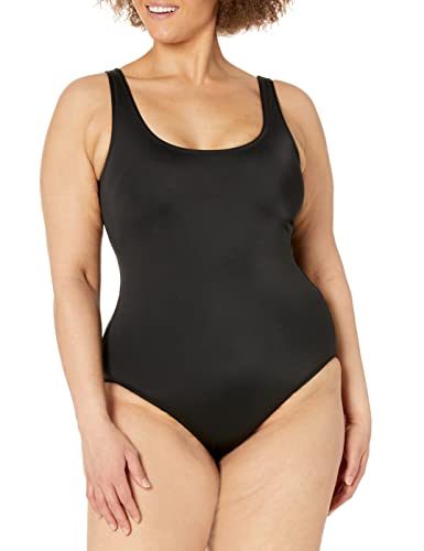 Amazon Essentials Women's One-Piece Coverage Swimsuit (Available in Plus Size)