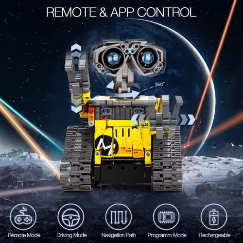 Sillbird STEM Building Toys, Remote & App Controlled Creator 5in1 Wall Robot/Explorer Robot/Mech Dinosaur Toys Coding Set, Creative Gifts for Boys Girls Kids Aged 6 7 8-13 (435 Pieces)