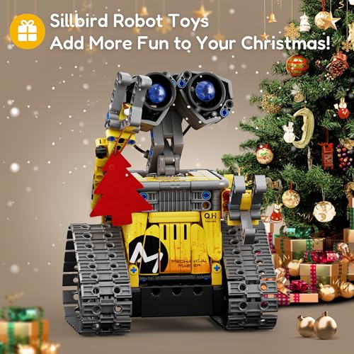 Sillbird STEM Building Toys, Remote & App Controlled Creator 5in1 Wall Robot/Explorer Robot/Mech Dinosaur Toys Coding Set, Creative Gifts for Boys Girls Kids Aged 6 7 8-13 (435 Pieces)