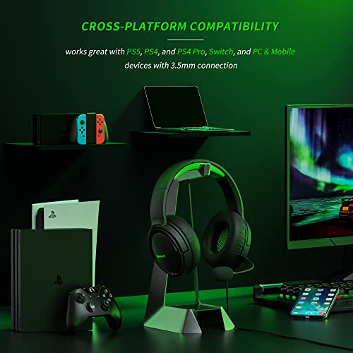 BINNUNE Gaming Headset with Mic for Xbox Series X|S Xbox One PS4 PS5 PC NS, Wired Audifonos Gamer Headphones with Microphone for Xbox 1 PS 4|5