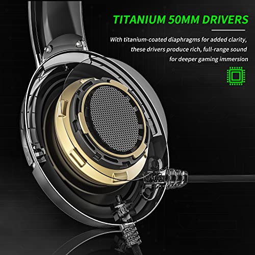 BINNUNE Gaming Headset with Mic for Xbox Series X|S Xbox One PS4 PS5 PC NS, Wired Audifonos Gamer Headphones with Microphone for Xbox 1 PS 4|5