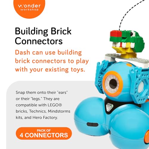 Wonder Workshop Dash Robot Wonder Pack – Coding Educational Bundle for Kids 6+ – Free STEM Apps with Instructional Videos - Launcher Toy, Sketch Kit Drawing, Gripper Building