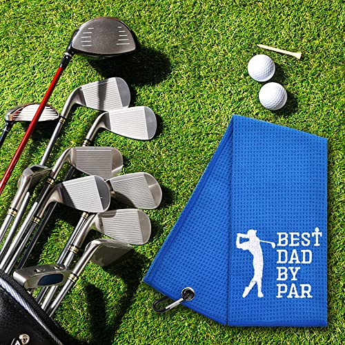 Best Dad by Par Funny Golf Towel, Golf Gifts for Men Women, Golf Accessories for Men or Women, Birthday Gifts for Golf Fan, Retirement Gift for Men Dad Grandpa