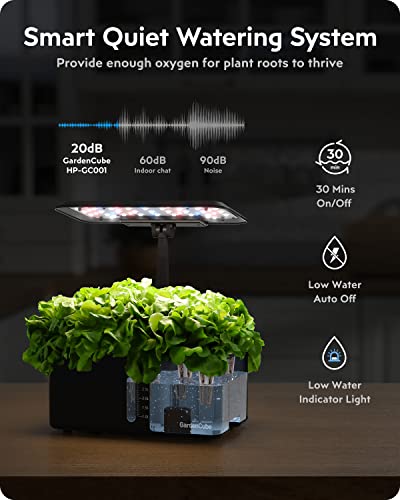 Hydroponics Growing System Indoor Garden: Herb Garden Kit Indoor with LED Grow Light Quiet Smart Water Pump Automatic Timer Healthy Fresh Herbs Vegetables - Hydroponic Planter for Home Kitchen Office