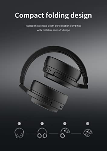 AWEI A950BL ANC Active Noise Cancelling Wireless Bluetooth Headphones, Stereo Headphones, Wireless Wired Switch, Stereo High Sound Quality, Clear Calls (Black)