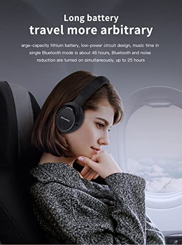 AWEI A950BL ANC Active Noise Cancelling Wireless Bluetooth Headphones, Stereo Headphones, Wireless Wired Switch, Stereo High Sound Quality, Clear Calls (Black)