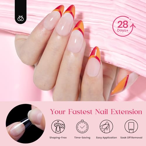 Beetles Gel Nail Tips Medium Almond Easy Nail Extension Nail Tips,15 Sizes 630Pcs Full Cover Clear Soft Nail Tips Acrylic False Nails for Summer Gel Nail Polish Diy Nails Gifts for Women