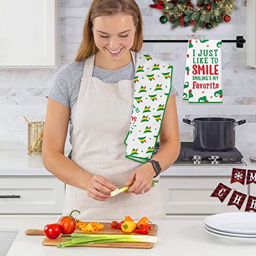 Funny Christmas Kitchen Towels, 2 Pack Funny Christmas Dish Towels, Christmas Movie Collection Merchandise Gift, Cute Christmas Kitchen Decorations, Novelty Xmas Gifts for Women Men