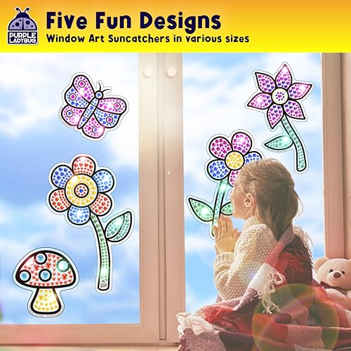 SUNGEMMERS Gem Art for Kids Crafts - Suncatcher Kit for Kids, 8 7 6 Year Old Girl Birthday Gift - Arts and Crafts for Kids Ages 4-8 8-12 6-8 Girls & Boys and Fun Craft Kit Summer Kids Activities Gift