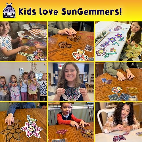 SUNGEMMERS Gem Art for Kids Crafts - Suncatcher Kit for Kids, 8 7 6 Year Old Girl Birthday Gift - Arts and Crafts for Kids Ages 4-8 8-12 6-8 Girls & Boys and Fun Craft Kit Summer Kids Activities Gift