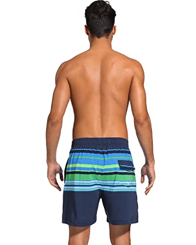 SILKWORLD Quick Dry Mens Swimming Trunks with Compression Liner Bathing Suit Swim Shorts with Zip Pockets