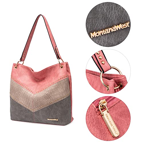 Montana West Hobo Bag Purses and Handbags for Women Top Handle Handbags with Pockets Zipper