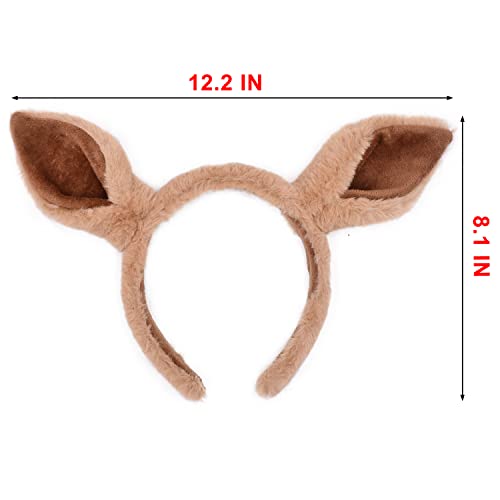 HODRME Plush Horse Ears Headband-Halloween Christmas Festival Theme Party Animal Cosplay Costume Headbands