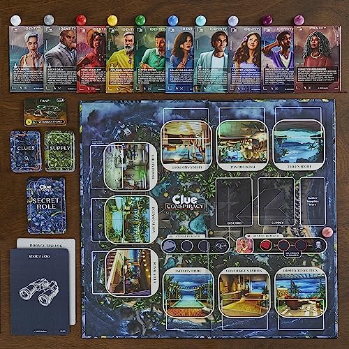 Clue Conspiracy Board Game for Adults and Teens, Great Halloween Party Game, Secret Role Strategy Games, Ages 14+, 4-10 Players, 45 Minutes, Mystery & Party Games