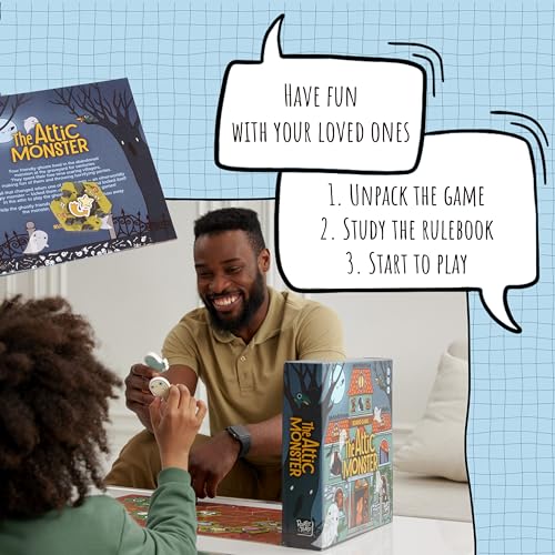 The Attic Monster | Family Board Game | Board Game for Adults and Family | Adventure Board Game | Ages 5+ | for 2 to 4 Players | Average Playtime 30 Minutes…