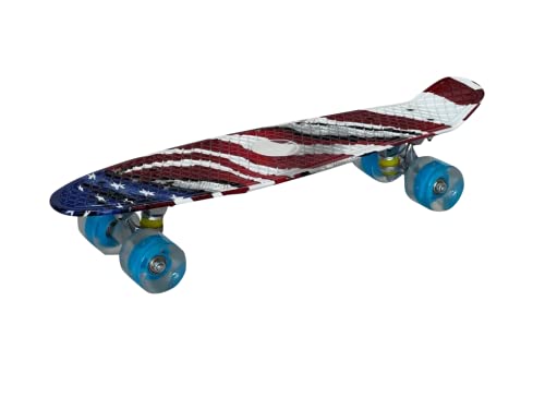 Skateboards Complete 22 Inch, Plastic Mini Cruiser Retro Skateboard for Kids Boys Girls Teens Youths Adults and Beginners