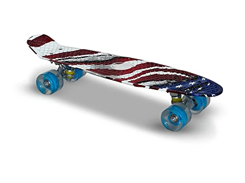 Skateboards Complete 22 Inch, Plastic Mini Cruiser Retro Skateboard for Kids Boys Girls Teens Youths Adults and Beginners