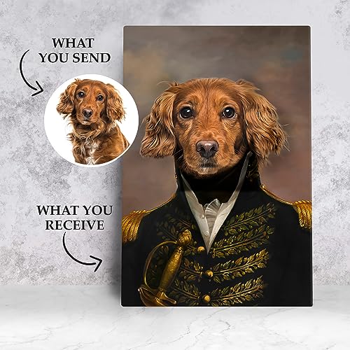 Personalized Canvas Print Personalized Royal Pet Portrait from Photo, Custom Renaissance Pet Portrait Custom Portrait, Custom Royal Portraits, King and Queen Portrait, Funny Pet Portraits (The Admiral)