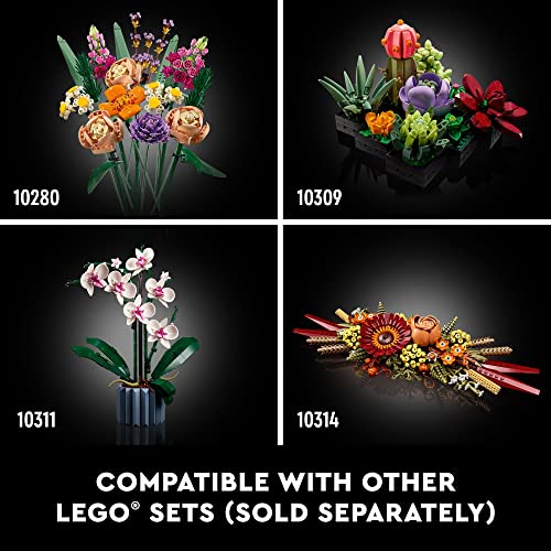 LEGO Icons Wildflower Bouquet Set - Artificial Flowers with Poppies and Lavender, Adult Collection, Unique Home Décor, Botanical Piece, 10313