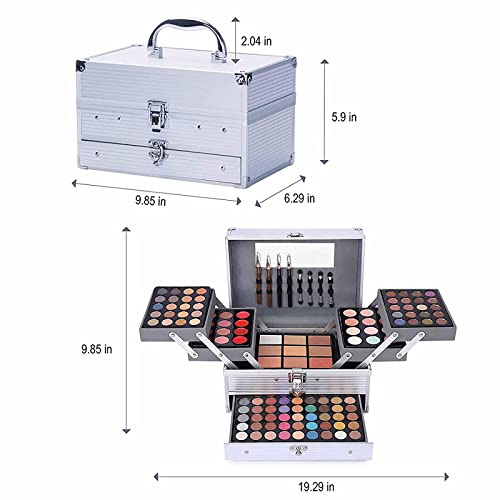 UNIFULL 132 Color All- In- One Makeup For Women Full Kit,Professional Makeup Kit,Makeup Gift Set for Women,Girls&Teens,Include eyeshadow/lipstick/concealer/Lip Gloss/Eyeliner/Mascara（006N2-Silver）