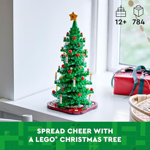 LEGO Christmas Tree Toy Building Set for Kids, Collectible Holiday Home Decor, Tabletop Christmas Tree Gift, Festive Craft Project for Families to Build Together, 2 Building Options in 1 Set, 40573