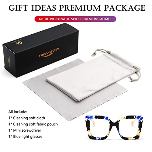 AIEYEZO Oversized Blue Light Glasses for Women, Anti Fatigue Prevent Headache Computer Eyeglasses